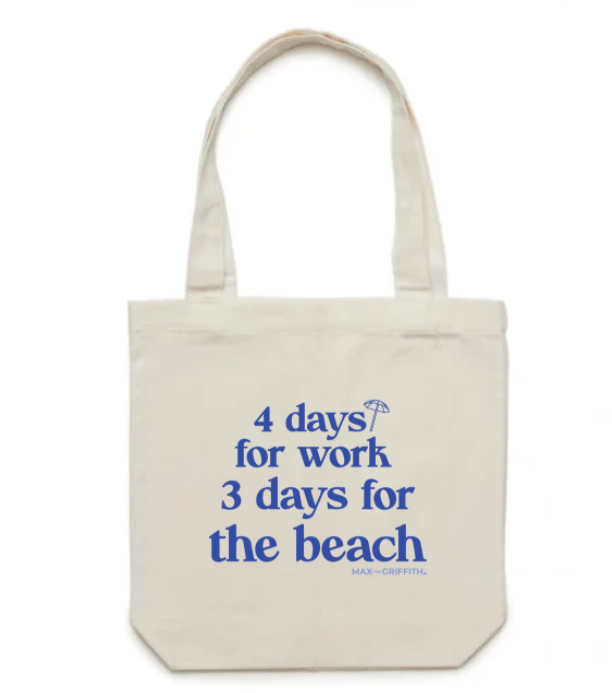 4 days for work 3 days for the beach tote
